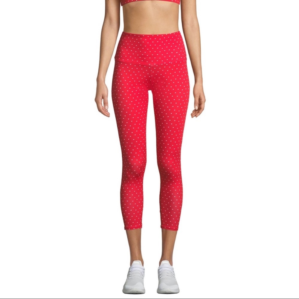 ONZIE Red leggings with white hearts